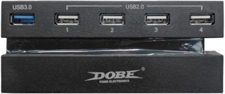 DollaTek HUB 5 Ports USB 3.0 Haute Vitesse pour PS4 - Chargeur, Contrôleur, Extension du Répartiteur pour Console (Non Compatible avec PS4 Slim/Pro)