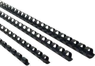 RAYSON Peignes de Reliure en Plastique, 21 Anneaux, 90-160 Feuilles, 12mm, 14mm, 16mm, 18mm, Taille du mélange, Noir, A4, Paquet de 80