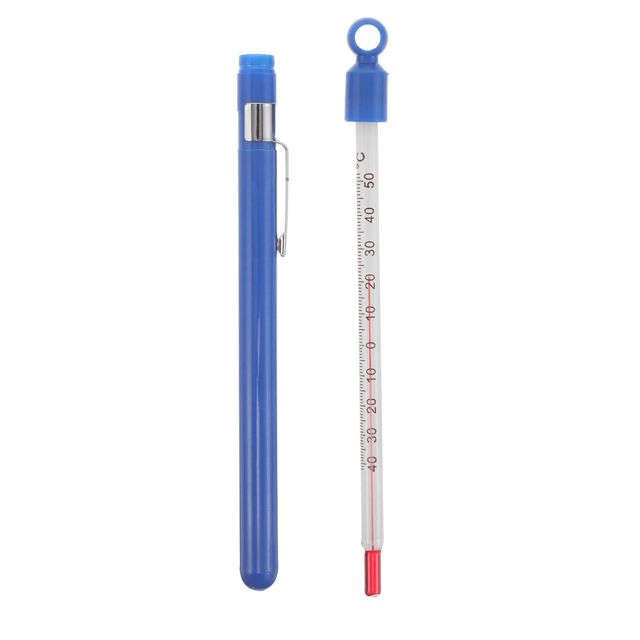 BESTonZON Thermomètre à Vin en Verre Bleu Cuisine, Outil Précis de Mesure Température des Liquides, Brassage Maison Contrôle Température