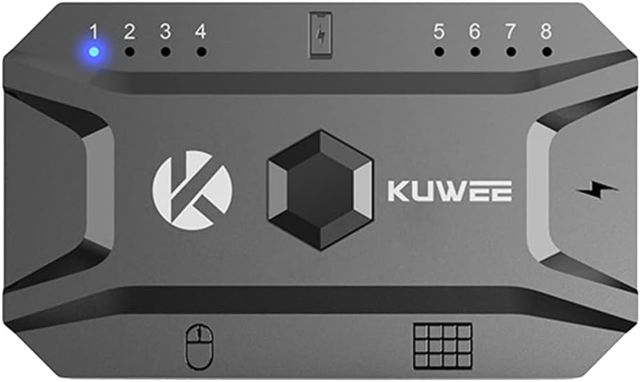Bluetooth Hub USB 5.0 Convertisseur de clavier et souris avec câble vers adaptateur de hub sans compatible avec 8 appareils pour tablette, ordinateur portable, mobile