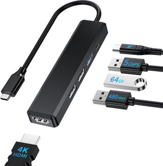 BHHB M80 Hub USB C HDMI 4K/ PD 100W/ USB 3.0 5Gbps/ 2*USB 2.0, Hub USBC Multi Ports Adaptateur USB-C vers HDMI, Station d' Accueil Multiport Compatible avec MacBook Pro/Air, Mac, Type-C PC Portable