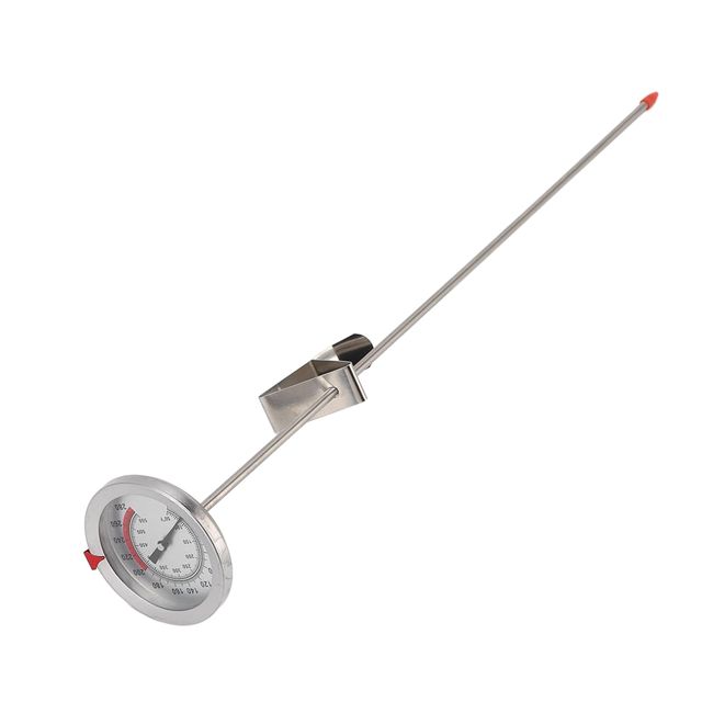 Naroote Thermomètre de Cuisson en Acier Inoxydable, Longue Sonde de 50 à 550 ℉, Clamp/Holder Métallique pour Griller L'huile, Ustensile de Cuisine