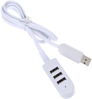 TEHAUX Hub USB 3 Ports avec Câble 1,2 m, Multiplicateur USB Blanc