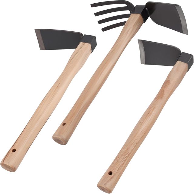 Lot De 3 Binettes De Jardin - Houe Plate Large 8,5x10 cm, 4 Dents