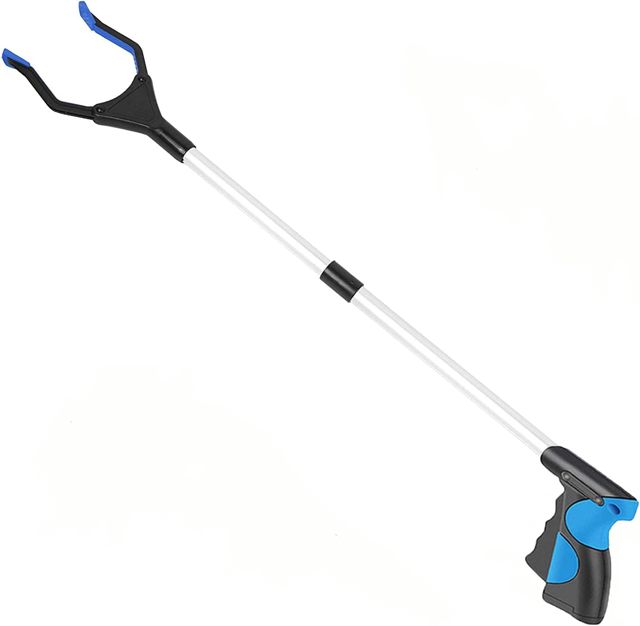Ramasse-litière, 81,3 cm, pliable, long bras, pince de préhension mécanique pour ramasser les ordures, léger, outil de préhension pratique d'aide à atteindre (jaune)