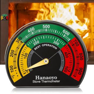 Thermomètre magnétique pour poêle à bois, pour tuyau de poêle, bûches de bois, cheminée, accessoires de poêle à bois, pour surveiller et optimiser l'efficacité du poêle
