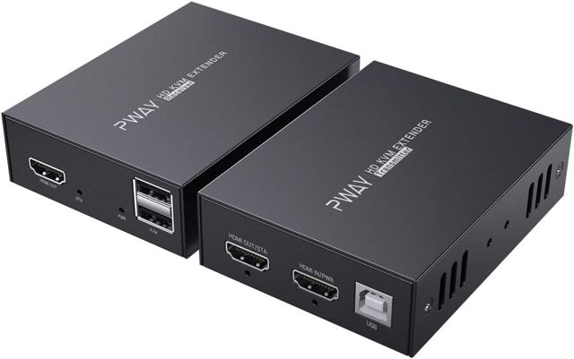 PW-HT225HK-B Rallonge USB HDMI KVM - Transmission sur Cat5e/6/7 simple - HD, 1080p - Fonction Loop Out 3D EDID - 50 m