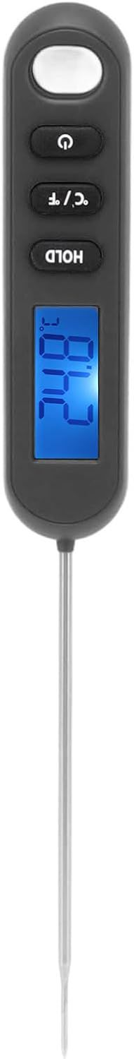 Thermomètre à Viande Numérique Pour la Cuisson, Thermomètre à Lecture Instantanée Avec Longue Sonde Thermomètre Numérique Pour Barbecue De Cuisine Pour Griller, Barbecue(noir)
