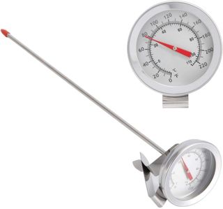 Thermomètre de Brassage, Thermomètre à Lait avec Sonde Longue et Clip, Thermomètre de Cuisson en Acier Inoxydable, Thermomètre de Cuisine Pratique 110 °C/230 °F pour Cuisine, BBQ, Huile, Bière, Vin