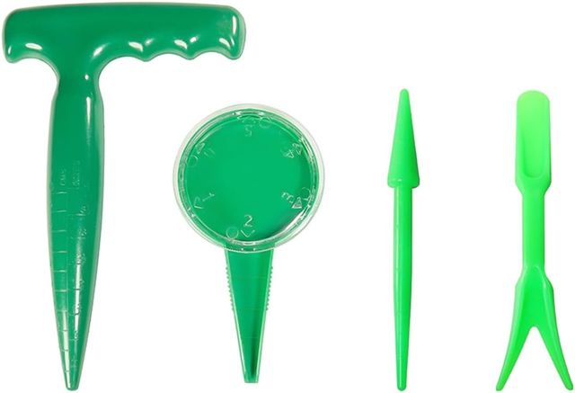 Lot de 4 outils de jardinage avec poignée réglable pour semis et semis - Dibber et Widger - Perforatrice à trous - Outil de jardinage - Excavatrice manuelle