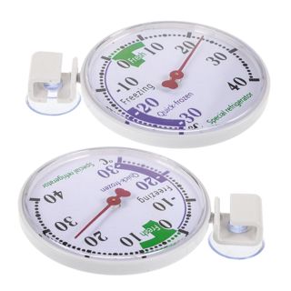 TOYANDONA Thermomètre Plastique Réutilisable Blanc pour Réfrigérateur et Congélateur Affichage Facile à Lire Pack de 2 Pièces, pour Cuisines Domestiques et Supermarchés