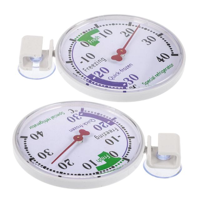 TOYANDONA Thermomètre Plastique Réutilisable Blanc pour Réfrigérateur et Congélateur Affichage Facile à Lire Pack de 2 Pièces, pour Cuisines Domestiques et Supermarchés