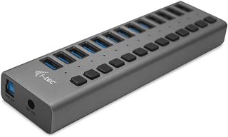 i-tec Hub USB Alimenté, Hub USB 3.0 à 10 Ports Dédiés à la Charge avec Interrupteurs Marche/Arrêt - Concentrateur USB 3.0 avec Alimentation Externe 48W
