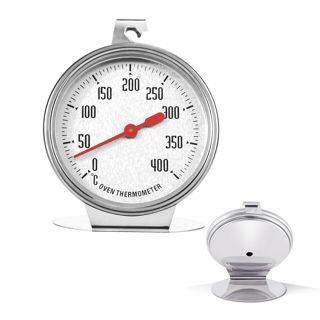 Thermomètre de Four Thermomètre de Four en Acier Inoxydable - Grand Cadran Facile à Lire Plage de Température 0-400°C Suspendu ou Monté Idéal pour Cuisiner sur le de Cuisine et le Gril