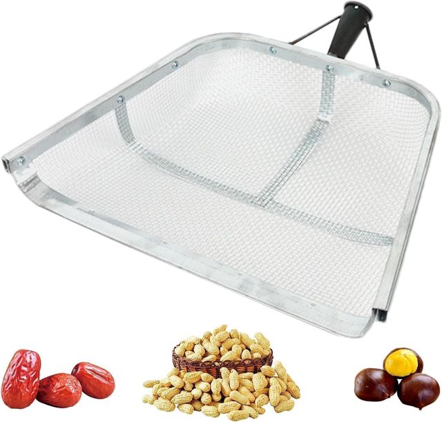 HoldOneLight Pelle à tamis en acier inoxydable - Tamis de jardin robuste sans manche - Pelle à tamis multifonction portable pour agriculture et jardin - Maille de 4 mm