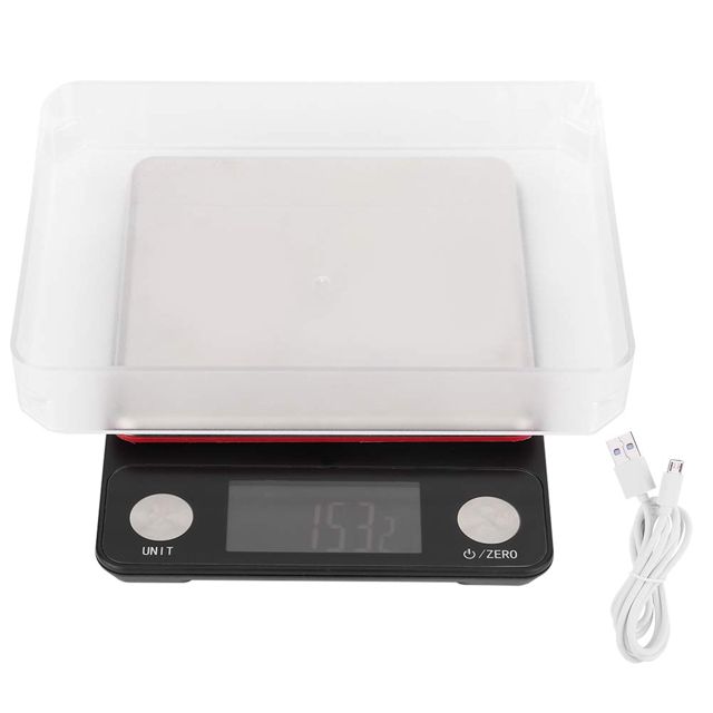 Balance de cuisine numérique rechargeable par USB de haute précision, 5 kg/0,1 g, graduation précise, balance alimentaire numérique de plus grande taille améliorée avec