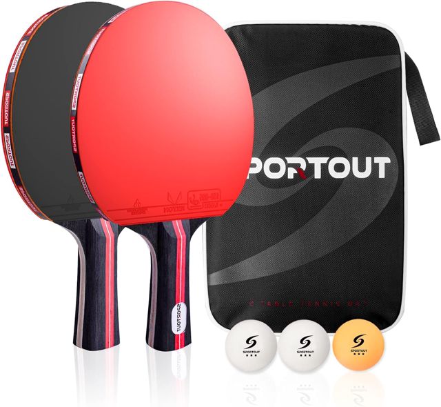 Raquettes de Ping-Pong Set, Haute-Performance avec Balles 3 Étoiles et Mallette Kit de Tennis de Table