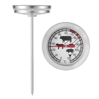 Haofy Thermomètre Alimentaire pour Barbecue en Acier Inoxydable, Grande Plaque à Cadran Durable pour la Cuisine, 0~120 ℃ pour le Steak, le Poisson, la Viande et les Bonbons