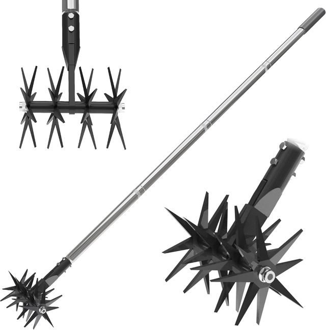 Cultivateur rotatif de jardin avec dents en acier trempé à ressort
