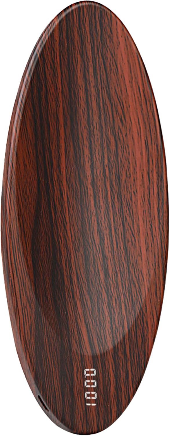 Balance à thé, Balance à café numérique de précision 0, 1 g avec Longue durée de Vie la Batterie, peseuse numérique Cuisine ABS Grain Bois Ovale pour la Maison, Marron
