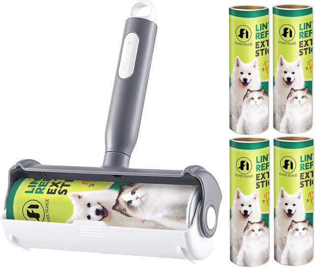 Lot de 4 Rouleaux Rechange Anti-Peluches 24cm, 240 Feuilles