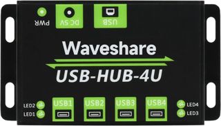 Waveshare Industrial Grade USB HUB with Extending 4X USB 2.0 Ports Support Multiple OS Plug and Play