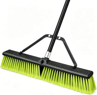 TidyBliss 60 cm Balai Brosse Exterieur, Grande Brush Commerciale à Poils Durs avec Manche Long de 160 cm pour Garage, Atelier, Jardin, Cour, Terrasse, Rue, Entrepôt, Pelouse, Allée (Jaune-Vert)
