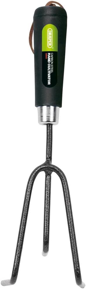 Draper Tools en Acier Carbone Heavy Duty Main Cultivateur Fourche, Green and Black