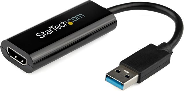 StarTech.com Adaptateur USB 3.0 vers HDMI - 1080p - Convertisseur d'Écran Slim/Compact USB Type-A vers HDMI pour Moniteur - Carte Vidéo et Graphique Externe - Noir - Windows Uniquement (USB32HDES)