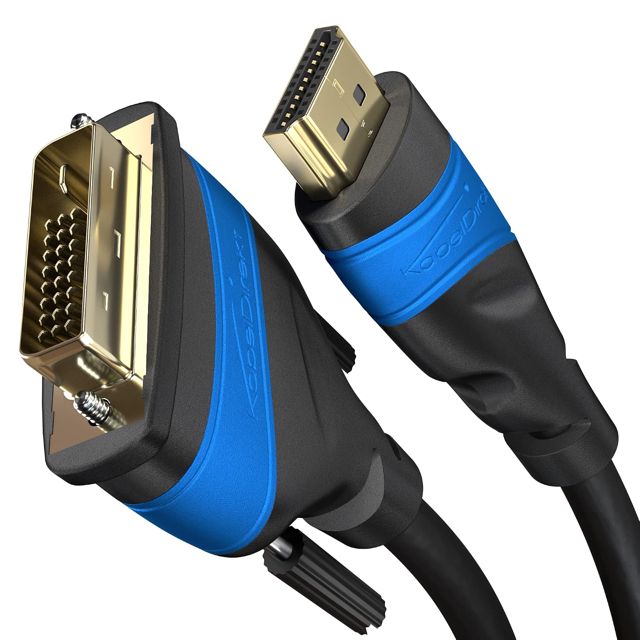 KabelDirekt 2m Câble adaptateur DVI 24+1 à HDMI (DVI-D, Full HD 1080p Highspeed avec Ethernet) TOP Series