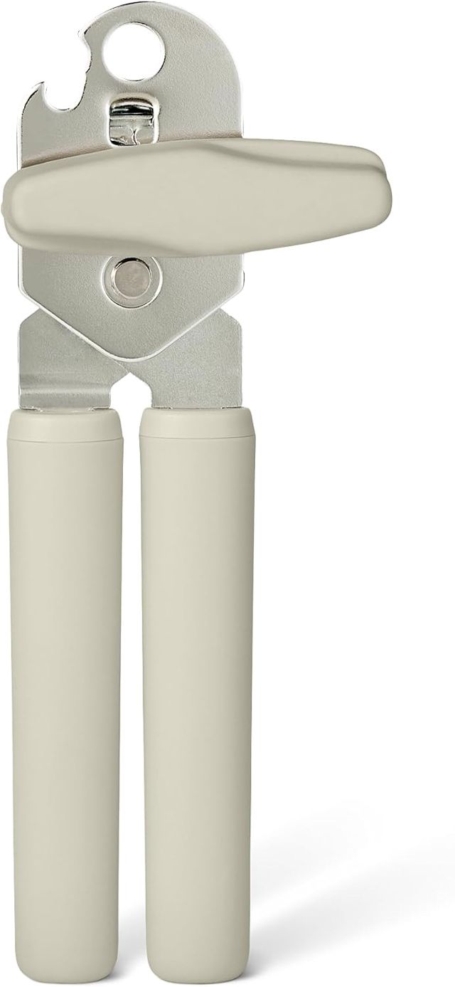 Amazon Basics Ouvre-Boîtes Manuel, Manche Ergonomique Souple, Gris Lin