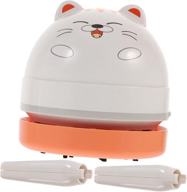 Mikikit Mini Aspirateur de Table pour Bureau et Voiture, Nettoyage des Débris, Faible Bruit, Léger, Pratique pour Clavier et Ordinateur Portable
