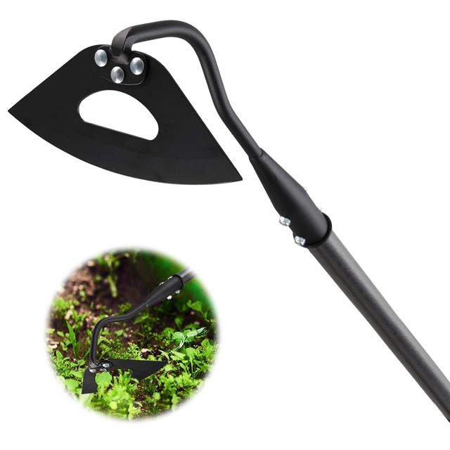 Hachette de jardin et désherbeur avec manche en métal pour assouplir le sol