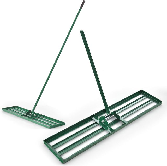 COSTWAY Râteau de Nivellement de Pelouse en Métal 91 x 25 cm, Vert