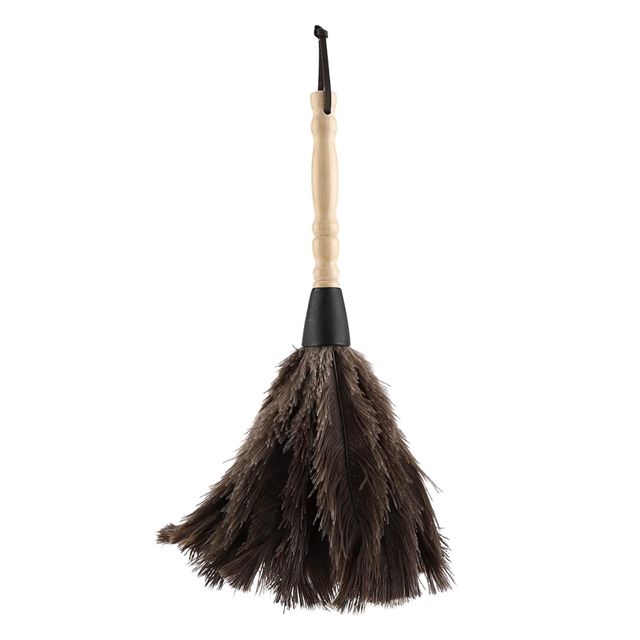 Autruche autruche Feather Mini Mini outil de nettoyage réutilisable pour les livres de bureau à domicile décor de clavier Handle Plastique Brown 34cm