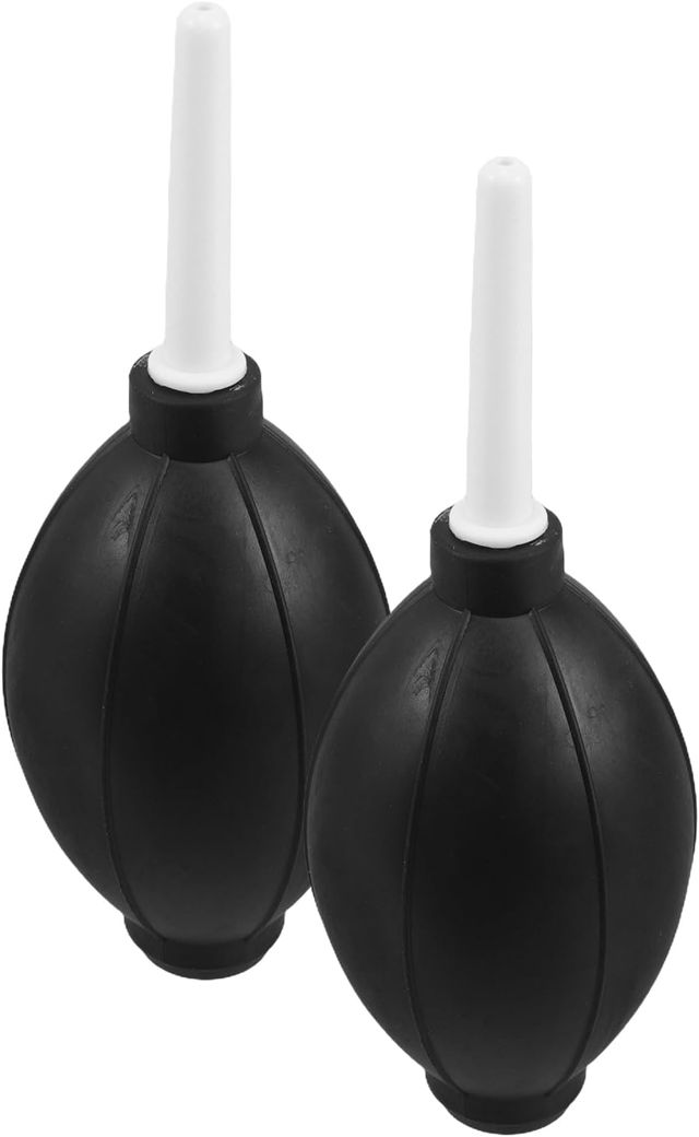 Lot de 2 Mini-souffleurs d'air Manuels en Caoutchouc Noir et Blanc, Souffleur à Poussière pour Nettoyage de Claviers, Objectifs D’appareils Photo et Ordinateurs, Accessoire