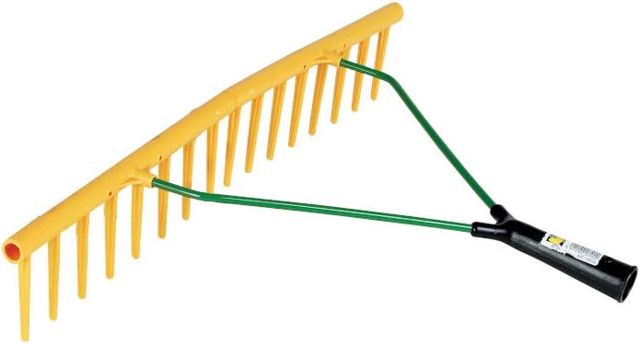 Kerbl Râteau en plastique (en polypropylène, 16 dents, support de manche ø 27 mm, sans manche, pour le foin / l'herbe / les feuilles)