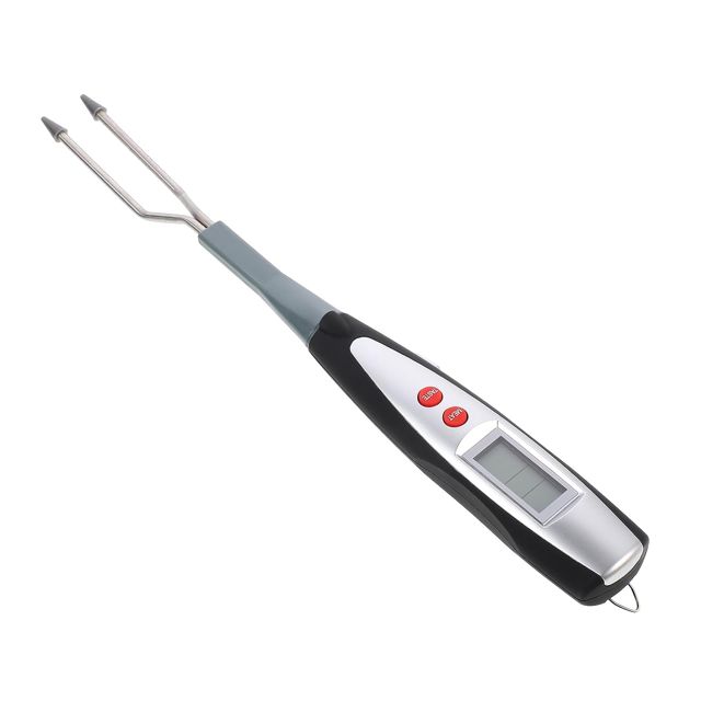Alipis Fourchette Thermomètre Numérique pour Cuisson Barbecue Mesure de Température Précise, Manche Long en Acier Inoxydable Noir, pour Grill Cuisine