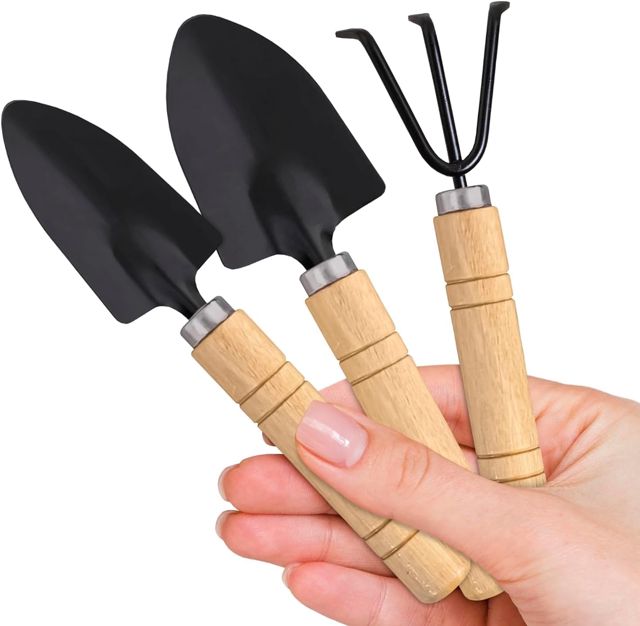 Petits Outils de Jardin, 3 Pièces Outils de Jardinage Mini, Outils de Planter Bois, Planter Tool Petit, Mini Outils de Jardin Set, Petits Planter Outils, pour Fleurs Plantes en Pot