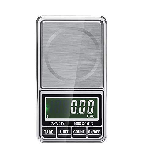 Mini balance de cuisine numérique 50g / 0.001g avec écran LCD rétroéclairé, 6 unités, arrêt automatique, tare, fonction PC