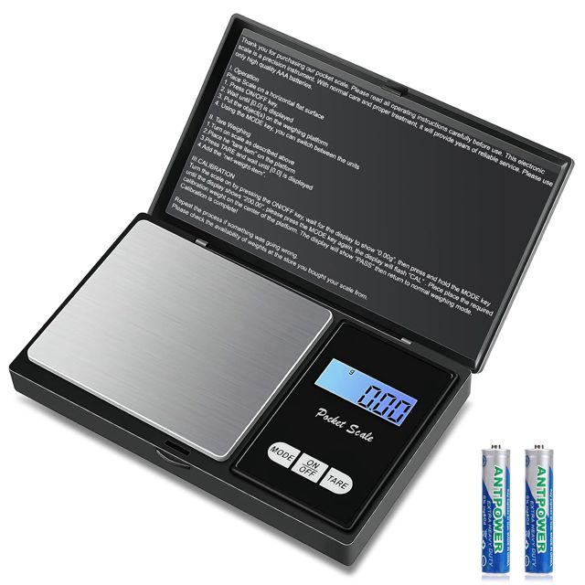 Balance de Précision 500g/0.01g - Poche Avec Écran LCD Rétroéclairé (7 Unités) - Petit Balance de Bijoux et Cuisine de Haute Précision, Numérique Avec Fonction de Tare