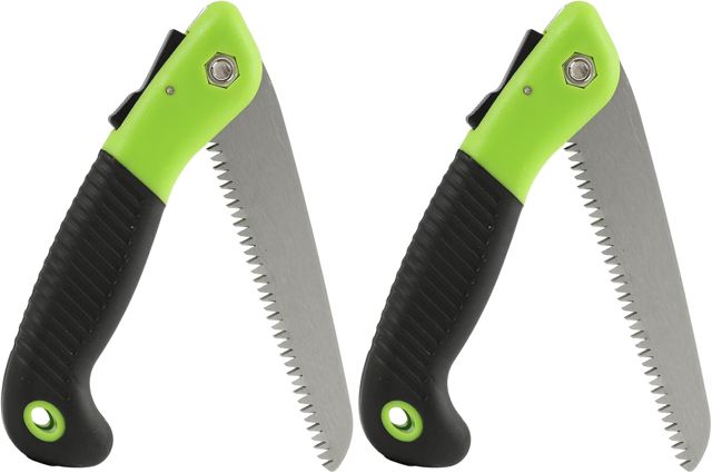 2PCS Scie Pliante à Main, Scie à Elaguer Portable per Élagage Outil de Jardinage Portable, avec Poignée Ergonomique Antidérapante, et Lame en Acier Trempé, per Camping et Travaux Extérieurs