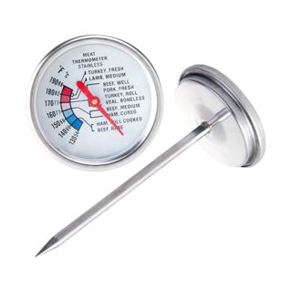 VICASKY Thermomètre à Viande Thermomètre Alimentaire à Aiguille en Acier Inoxydable Argenté, Surface Lisse, Facile à Nettoyer, pour Bœuf et Steak, la Cuisine et Barbecue