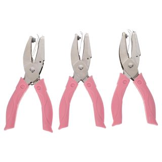 3 Pièces Perforatrice pour Papier à Main, Rose, 1,5mm 3mm 6 MM