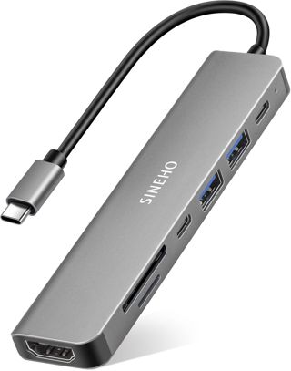 Hub USB C 7-en-1 HDMI 4K SD/TF Lecteur