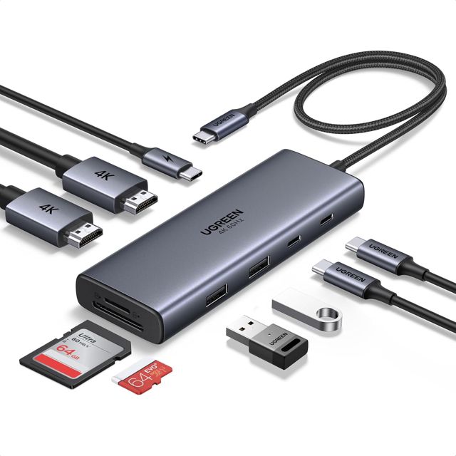 UGREEN Revodok Pro Hub USB C 9 en 1 Station d'Accueil Double Écran