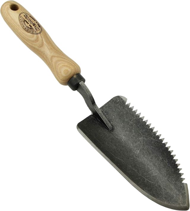 DeWit Truelle à fleurs « Welldon » dentée 33 cm I Pelle à fleurs professionnelle & désherbeur de qualité supérieure I Pelle manuelle certifiée FSC® I Pelle de jardin faite à la main I Garden Tools –