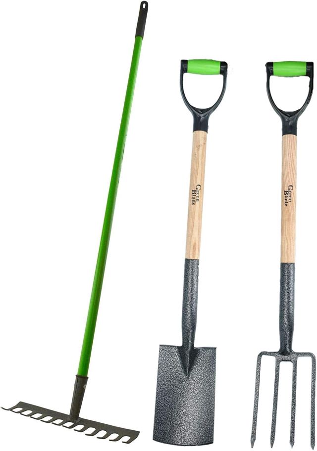 Fourche Bêche râteau frontière Jardin jardiniers du Sol PVC Solides poignées en Acier au Carbone