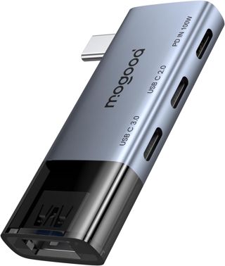 MOGOOD Hub USB-C 4-en-1, 100W PD, 5Gbps, Alu, Ultra-Compact, PC/Mac