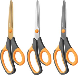 Asdirne Lot de 3 ciseaux Lames ultra tranchantes en acier inoxydable Prise en main confortable Idéal pour l'artisanat, le bureau, l'école et une utilisation quotidienne